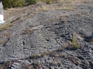 8. Vollein. Sul blocco maggiore, levigato dall’antico ghiacciaio, si riconoscono incisioni rupestri meandriformi e a coppella.